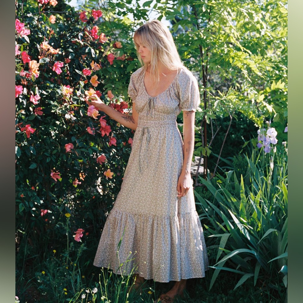Christy Dawn Crème Strawberry Brynne Maxi Dress Small Medium printed boho cotton